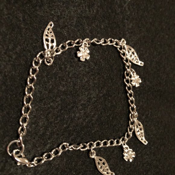 Women's Girl's unique necklace made of two bracelets metal chain and beads 17" - Picture 4 of 5